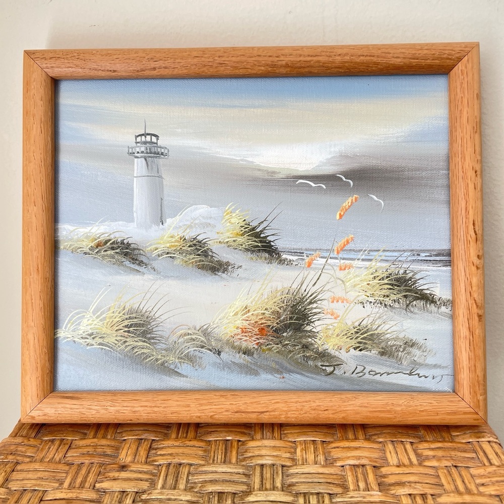 Lighthouse and Sand Dunes Oil Painting